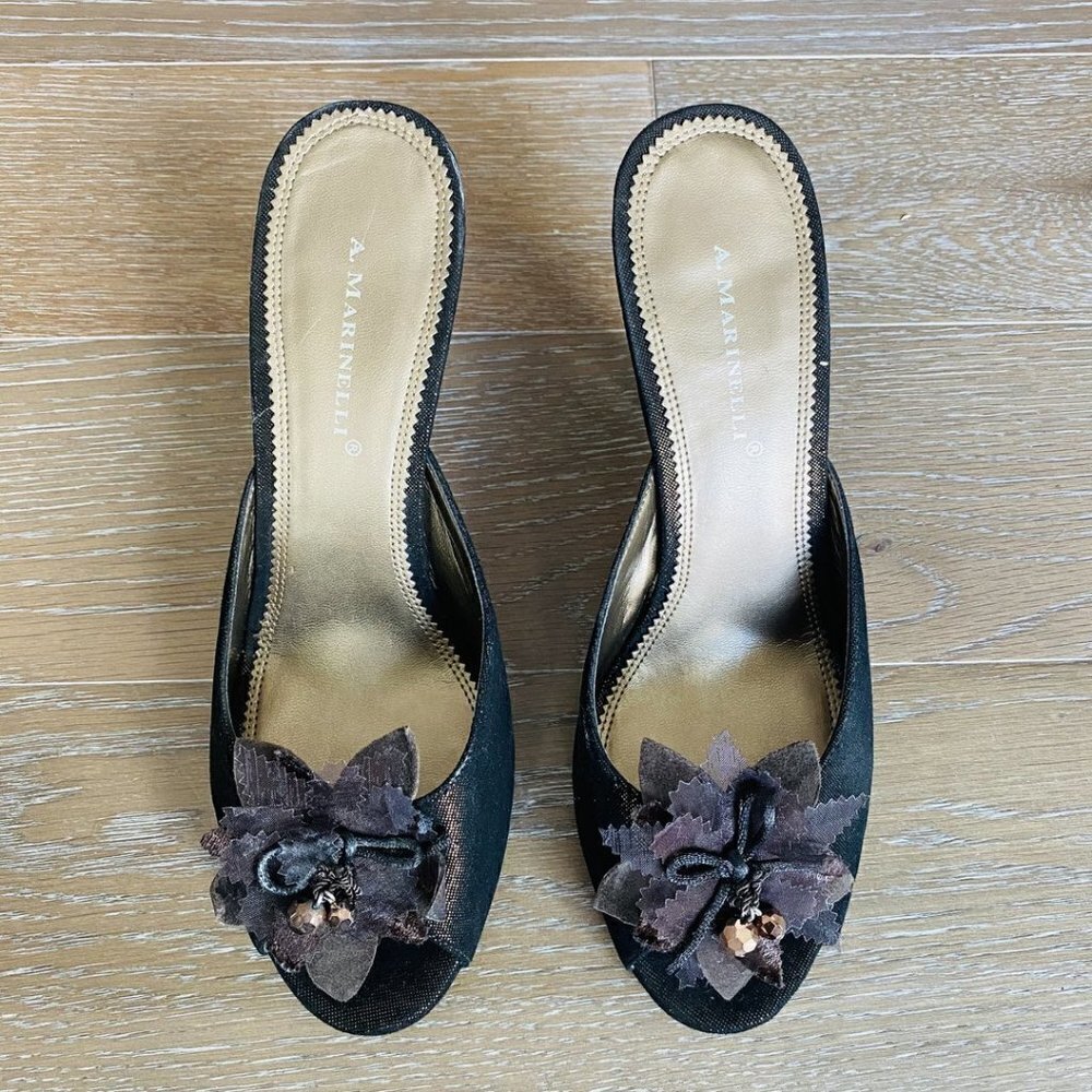 NEW A. Marinelli Peep Toe Slide | 9.5M